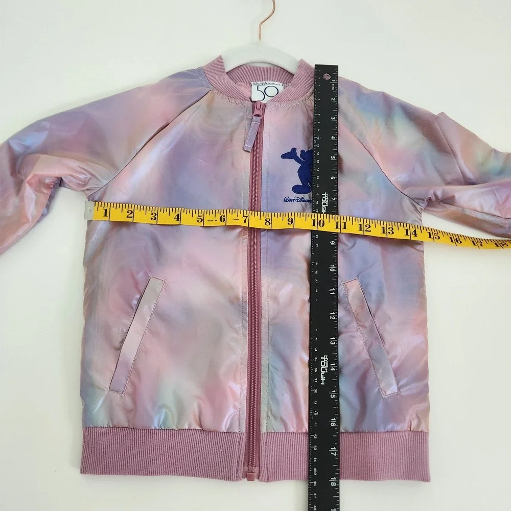 Disney World 50th Anniversary Iridescent Mickey Mouse Bomber Jacket Kids Small‎